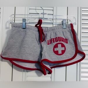 Women's Lifeguard Gray and Red Shorts Size S- 8inch length